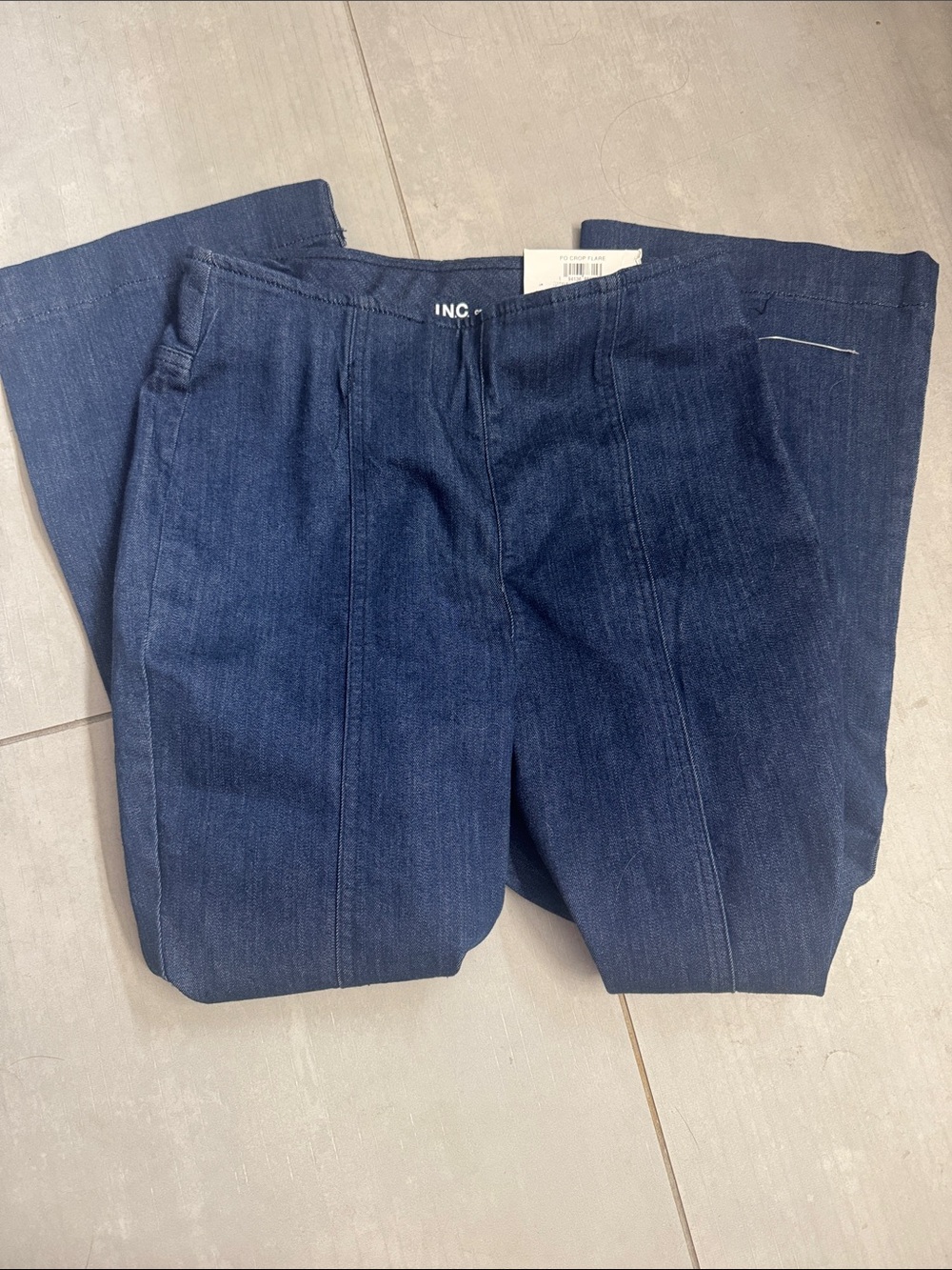INC International Concepts Dark Blue Flare Denim Pants